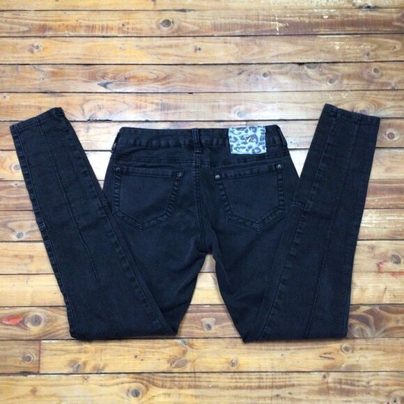 RARE Guess lace up bottoms low rise skinny dark jeans - Picture 2 of 7